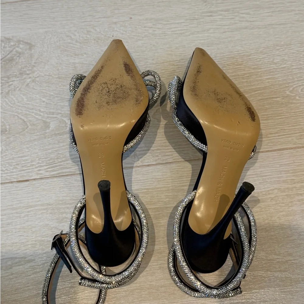 MACH & MACH Double Bow Satin Heels - Picture 6 of 12